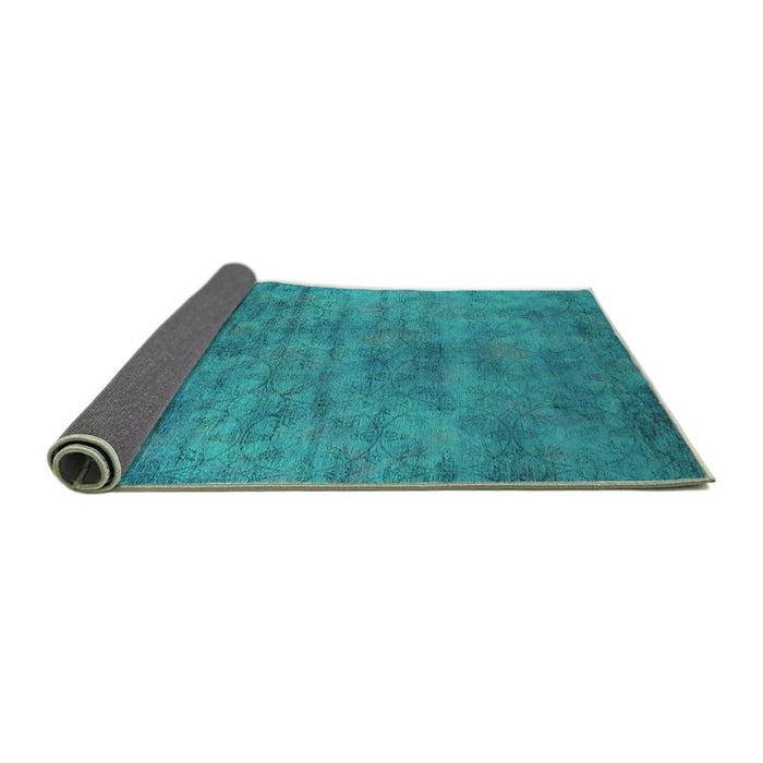 Sideview of Oriental Turquoise Industrial Rug, urb2719turq