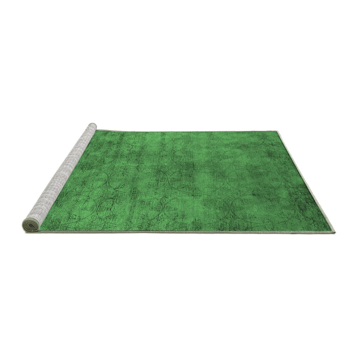 Sideview of Machine Washable Oriental Emerald Green Industrial Area Rugs, wshurb2719emgrn