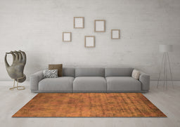 Machine Washable Oriental Orange Industrial Area Rugs in a Living Room, wshurb2719org