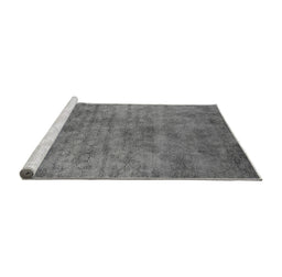 Sideview of Machine Washable Oriental Gray Industrial Rug, wshurb2719gry