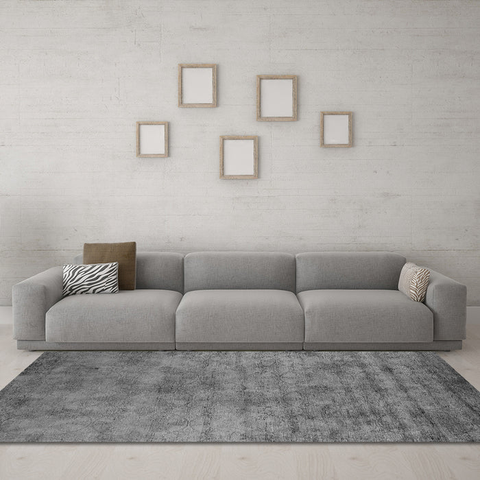 Machine Washable Oriental Gray Industrial Rug in a Living Room,, wshurb2719gry