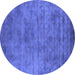 Round Oriental Blue Industrial Rug, urb2719blu