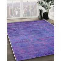 Mid-Century Modern Slate Blue Oriental Rug, urb2720