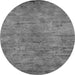 Round Oriental Gray Industrial Rug, urb2720gry