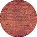 Round Oriental Orange Industrial Rug, urb2720org