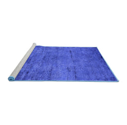 Sideview of Machine Washable Oriental Blue Industrial Rug, wshurb2720blu
