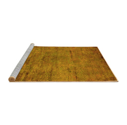 Sideview of Machine Washable Oriental Yellow Industrial Rug, wshurb2720yw