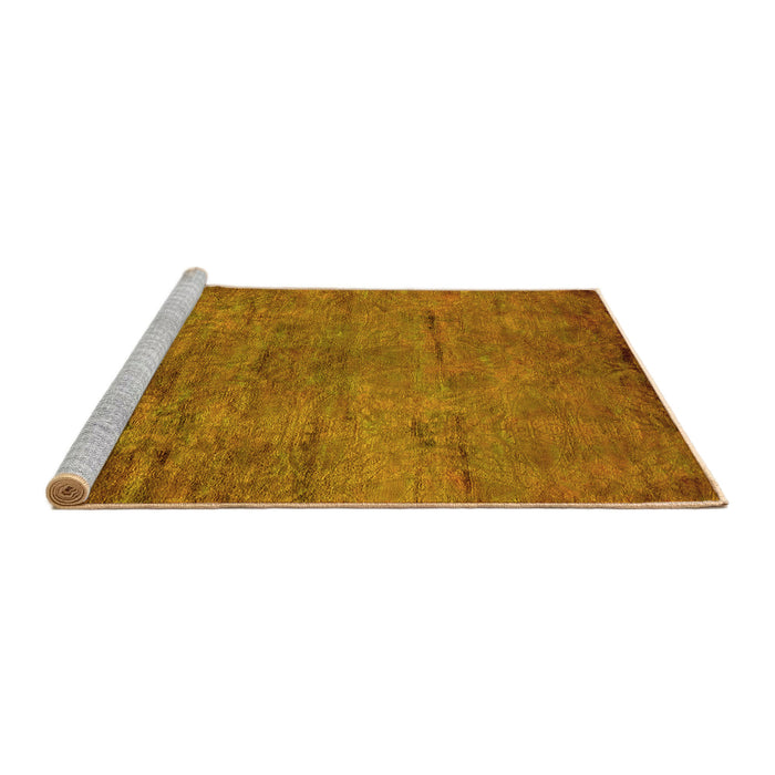 Sideview of Machine Washable Oriental Yellow Industrial Rug, wshurb2720yw