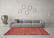 Machine Washable Oriental Orange Industrial Area Rugs in a Living Room, wshurb2720org
