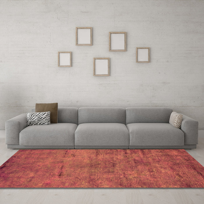 Machine Washable Oriental Orange Industrial Area Rugs in a Living Room, wshurb2720org