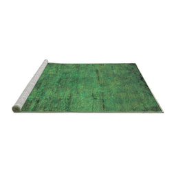 Sideview of Machine Washable Oriental Green Industrial Area Rugs, wshurb2720grn