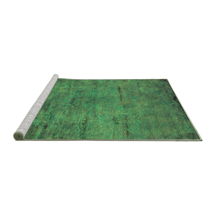 Sideview of Machine Washable Oriental Green Industrial Area Rugs, wshurb2720grn
