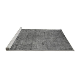 Sideview of Machine Washable Oriental Gray Industrial Rug, wshurb2720gry