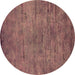 Round Oriental Brown Industrial Rug, urb2720brn