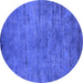 Round Oriental Blue Industrial Rug, urb2720blu