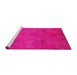 Sideview of Machine Washable Industrial Modern Pastel Purple Pink Rug, wshurb2721