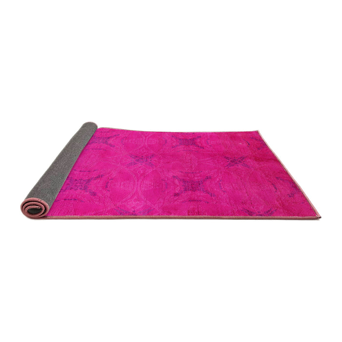 Sideview of Mid-Century Modern Pastel Purple Pink Oriental Rug, urb2721
