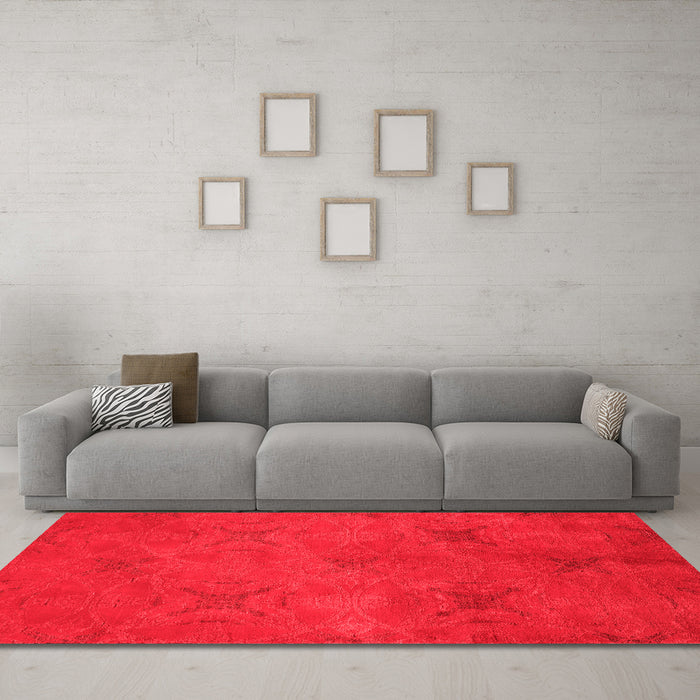 Industrial Red Washable Rugs