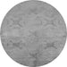 Round Oriental Gray Industrial Rug, urb2721gry