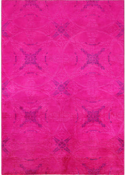 Mid-Century Modern Pastel Purple Pink Oriental Rug, urb2721