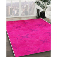 Mid-Century Modern Pastel Purple Pink Oriental Rug, urb2721