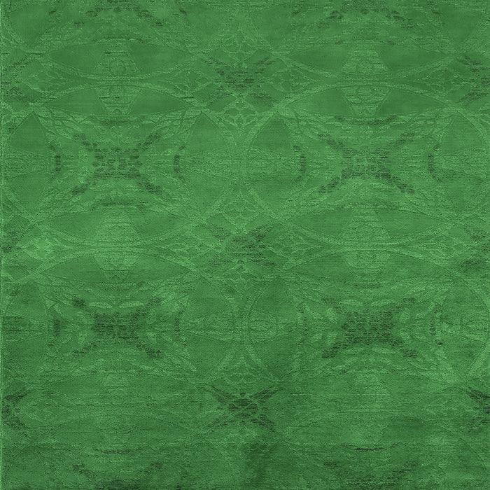 Square Oriental Emerald Green Industrial Rug, urb2721emgrn