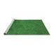 Sideview of Machine Washable Oriental Emerald Green Industrial Area Rugs, wshurb2721emgrn