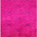 Square Machine Washable Industrial Modern Pastel Purple Pink Rug, wshurb2721