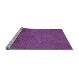 Sideview of Machine Washable Oriental Light Blue Industrial Rug, wshurb2721lblu