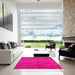 Square Machine Washable Industrial Modern Pastel Purple Pink Rug in a Living Room, wshurb2721