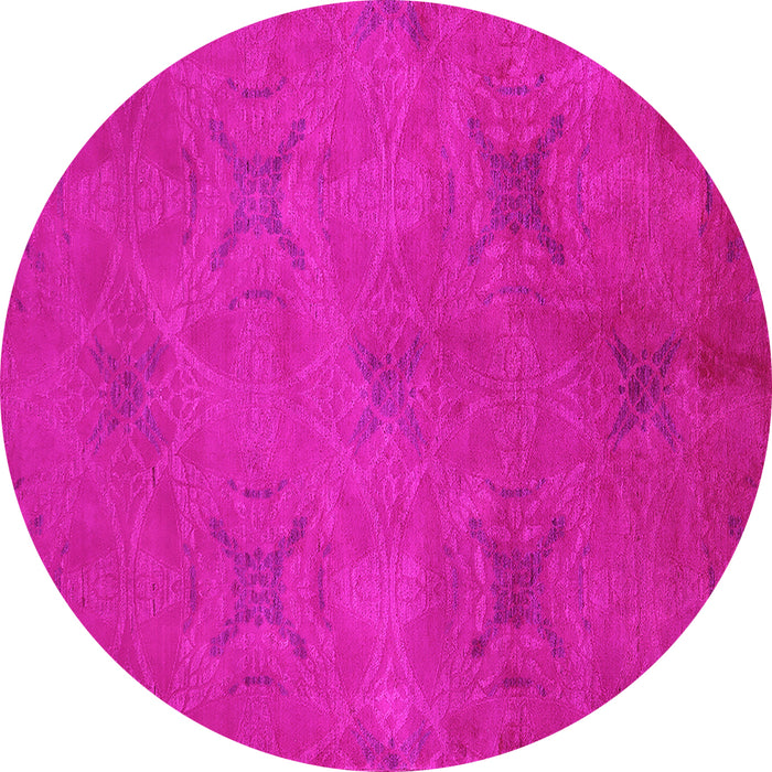 Round Oriental Pink Industrial Rug, urb2721pnk
