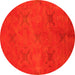 Round Oriental Yellow Industrial Rug, urb2721yw