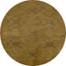 Round Oriental Green Industrial Rug, urb2721grn