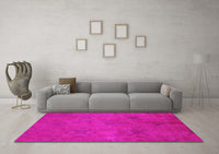 Machine Washable Oriental Pink Industrial Rug, wshurb2721pnk