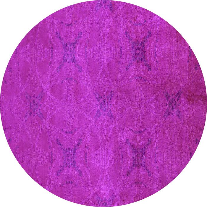 Round Machine Washable Oriental Purple Industrial Area Rugs, wshurb2721pur