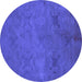 Round Oriental Blue Industrial Rug, urb2721blu