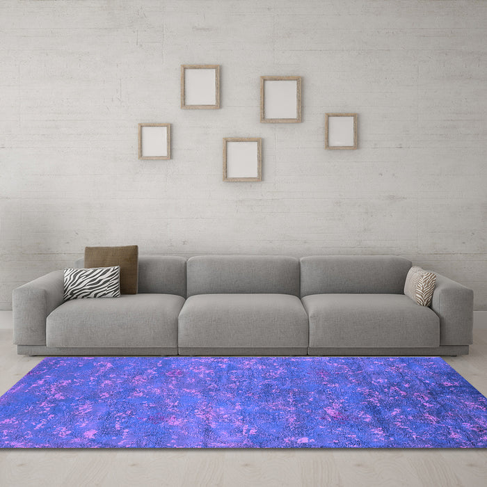Machine Washable Oriental Purple Industrial Area Rugs in a Living Room, wshurb2722pur