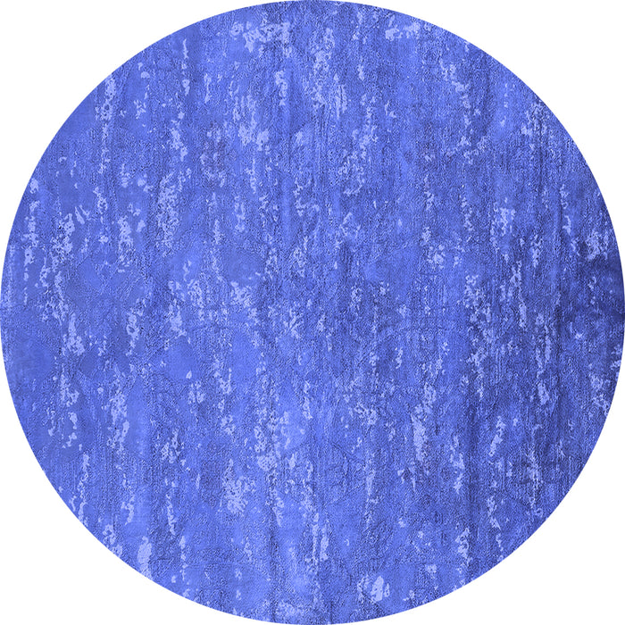 Round Oriental Blue Industrial Rug, urb2722blu