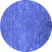 Round Oriental Blue Industrial Rug, urb2722blu