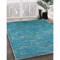 Mid-Century Modern Blue Oriental Rug, urb2722