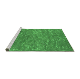 Sideview of Machine Washable Oriental Emerald Green Industrial Area Rugs, wshurb2722emgrn