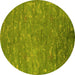 Round Oriental Yellow Industrial Rug, urb2722yw