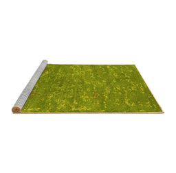 Sideview of Machine Washable Oriental Yellow Industrial Rug, wshurb2722yw