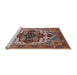 Sideview of Machine Washable Industrial Modern Light French Beige Brown Rug, wshurb2723