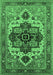 Machine Washable Oriental Emerald Green Industrial Area Rugs, wshurb2723emgrn