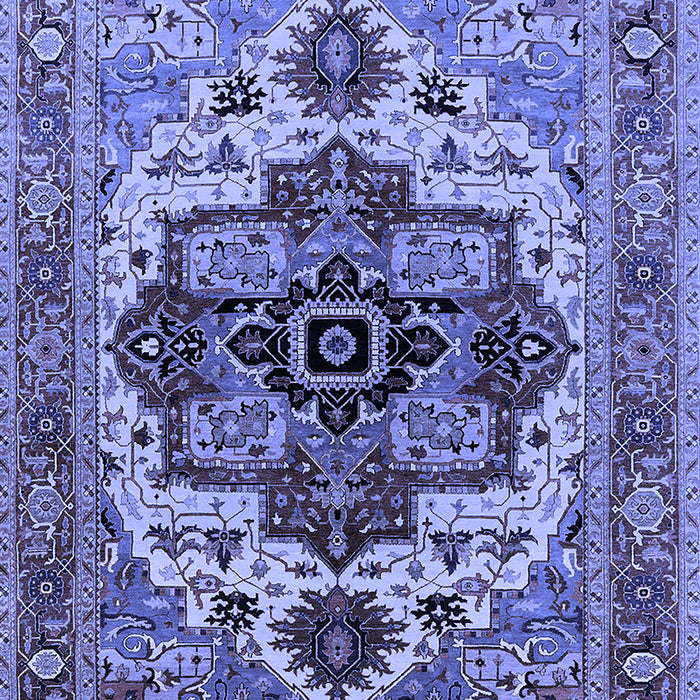 Machine Washable Oriental Blue Industrial Rug, wshurb2723blu
