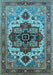 Machine Washable Oriental Light Blue Industrial Rug, wshurb2723lblu