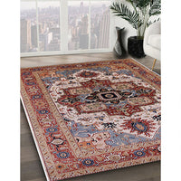 Mid-Century Modern Light French Beige Brown Oriental Rug, urb2723