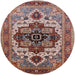 Round Machine Washable Industrial Modern Light French Beige Brown Rug, wshurb2723