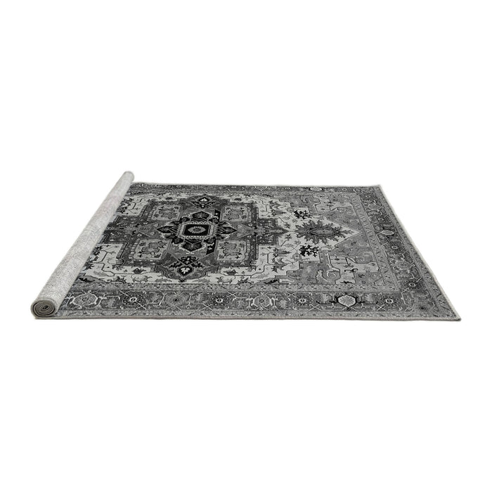Sideview of Machine Washable Oriental Gray Industrial Rug, wshurb2723gry